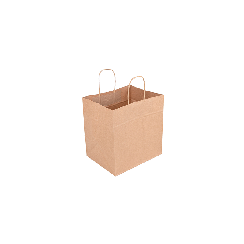 SACS SOS TRAITEUR AVEC ANSES  90 G/M2 26+20x27 CM NATUREL KRAFT (250 UNITÉ)