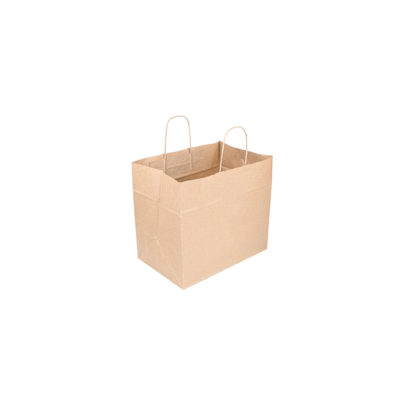 SACS SOS TRAITEUR AVEC ANSES  90 G/M2 32+21x28,5 CM NATUREL KRAFT (250 UNITÉ)