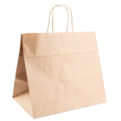 SACS SOS TRAITEUR AVEC ANSES  90 G/M2 32+21x28,5 CM NATUREL KRAFT (250 UNITÉ)