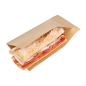 SACHETS OUVERTS BROCHETTES, HOT DOGS 'OPEN PACK' 35 G/M2 + 10 LDPE 25x13/10 CM NATUREL KRAFT (100 UNITÉ)