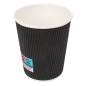 GOBELETS BOISSONS CHAUDES DOUBLE PAROI ONDULÉ 240 ML 280 + 250 + 18 PE G/M2 Ø8/5,6x9,2 CM NOIR CARTON (1000 UNITÉ)
