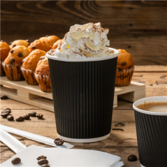 GOBELETS BOISSONS CHAUDES DOUBLE PAROI ONDULÉ