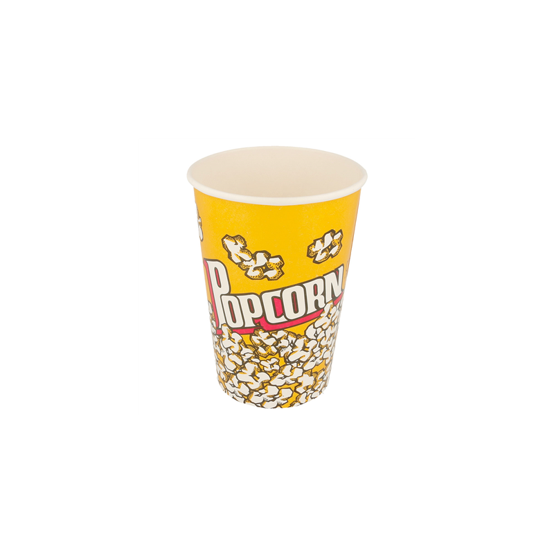 RÉCIPIENTS POUR POP-CORN 1380 ML 230 +20 PE G/M2 Ø 12/8,8x17,5 CM CARTON (500 UNITÉ)