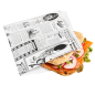 PAPIER INGRAISSABLES OUVERT 2 CÔTÉS FAST FOOD 'TIMES' 35 G/M2 16x16,5 CM BLANC PARCH.INGRAISSABLE (500 UNITÉ)