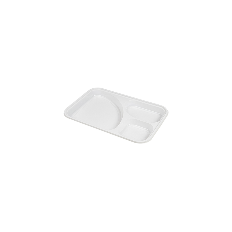 PLATEAUX REPAS EMPORTER, 3 COMP.  31,5x21 CM BLANC PS (400 UNITÉ)