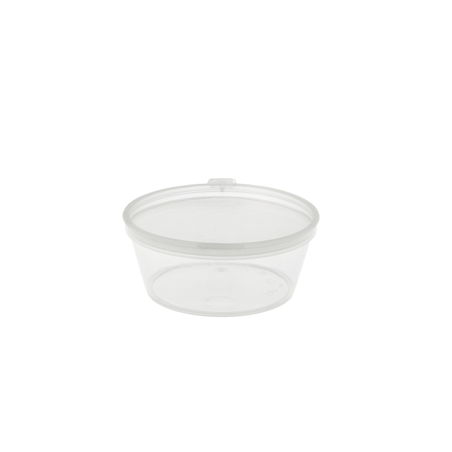 PETITS POTS + COUVERCLE INCLUS 60 ML Ø6/4,6x2.5 CM TRANSPARENT PP (1000 UNITÉ)