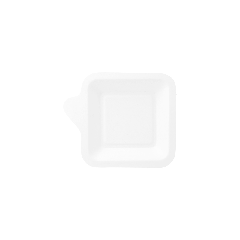 ASSIETTES CARRÉES 'BIONIC'  11x11x1,7 CM BLANC BAGASSE (1000 UNITÉ)