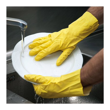 GANTS SIZE: L JAUNE LATEX (24 UNITÉ)