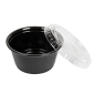 50 PETITS POTS + 50 COUVERCLES 60 ML Ø6,2x3,2 CM NOIR PP (24 UNITÉ)