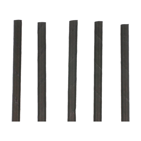PAILLES DROITES COCKTAIL 'PAPER'  Ø0,60x14 CM NOIR PAPIER (3000 UNITÉ)