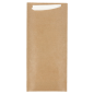 SACS COUVERTS + SERVIETTE 'JUST IN TIME' 80+10PE G/M2 8,5x19,5 CM NATUREL KRAFT VERGÉ (250 UNITÉ)
