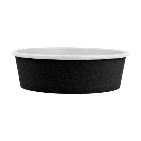 POTS SALADIERS 500 ML - 16,6 oz 300 + 18 PE G/M2 Ø15/12,8x4,5 CM NOIR CARTON (300 UNITÉ)