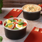 POTS SALADIERS 500 ML - 16,6 oz 300 + 18 PE G/M2 Ø15/12,8x4,5 CM NOIR CARTON (300 UNITÉ)