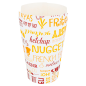 GOBELETS À FRITES AVEC FERMETURE 'PAROLE' 16 OZ - 480 ML 220 + 18PE G/M2 8,5x14 CM BLANC CARTON (50 UNITÉ)