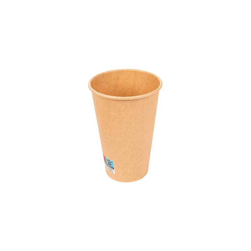 GOBELETS BOISSONS CHAUDES 1 PAROI 480 ML 300 + 18 PE G/M2 Ø9/6x13,2 CM MARRON CARTON (1000 UNITÉ)