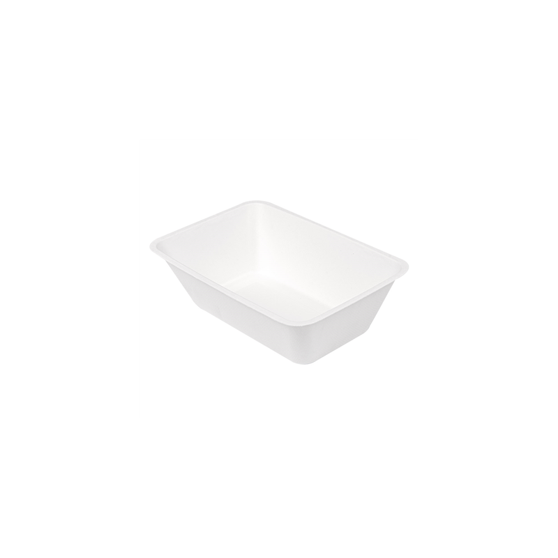 BARQUETTES 'BIONIC' 1000 ML 20x13,3x6 CM BLANC BAGASSE (500 UNITÉ)