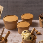 COUVERCLES POTS À GLACES 240 ML 280 + 18 PE G/M2 Ø9,4 CM MARRON CARTON (1000 UNITÉ)