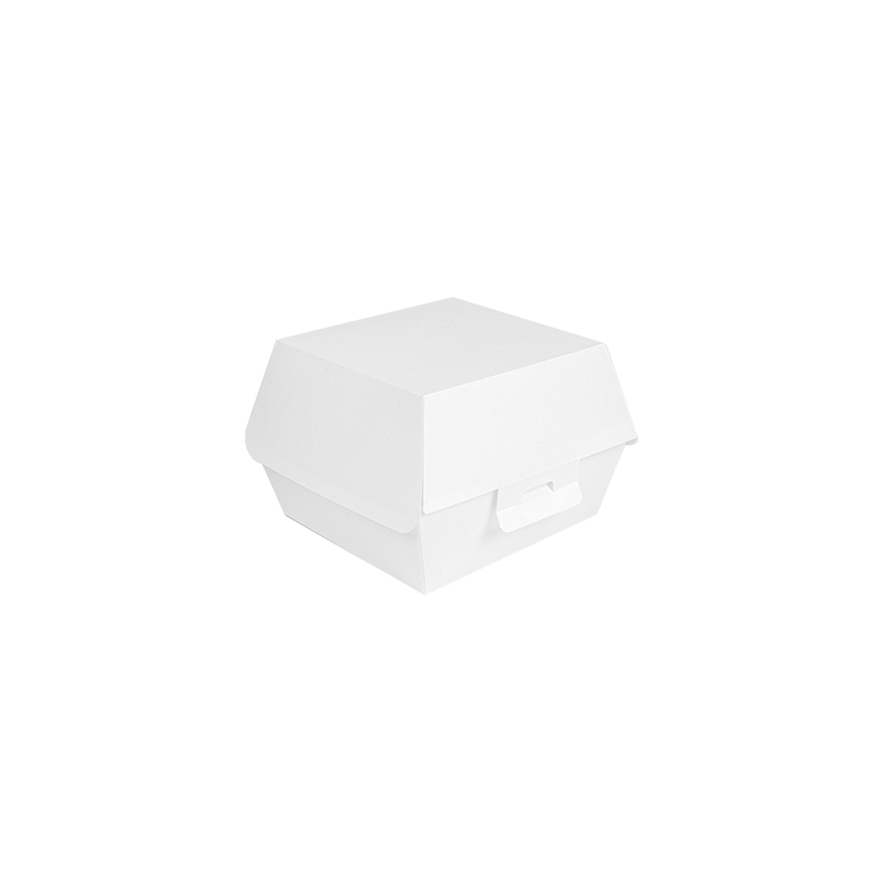 BOÎTES HAMBURGER 'THEPACK' 230 G/M2 13x12,5x9 CM (M) BLANC CARTON ONDULÉ NANO-MICRO (500 UNITÉ)