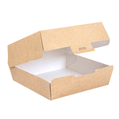 BOÎTES HAMBURGER 'THEPACK' 220 G/M2 17,6x16,8x7,8 CM (XL WIDER) NATUREL CARTON ONDULÉ NANO-MICRO (300 UNITÉ)