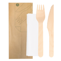 SET 3/1 FOURCHETTE, COUTEAU, SERVIETTE