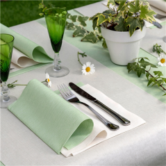 SERVIETTES 'LIKE LINEN' 70 G/M2 40x40 CM VERT POMME SPUNLACE (600 UNITÉ)