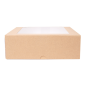 BOÎTES PÂTISSERIES AVEC FENÊTRE 'THEPACK' 240 G/M2 + OPP 23x23x7,5 CM NATUREL CARTON ONDULÉ NANO-MICRO (200 UNITÉ)