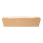 BOÎTES SANDWICH AVEC FENÊTRE - BAGUETTE 'THEPACK' 220 G/M2 + OPP 27,5x8x6,2 CM NATUREL CARTON ONDULÉ NANO-MICRO (200 UNITÉ)