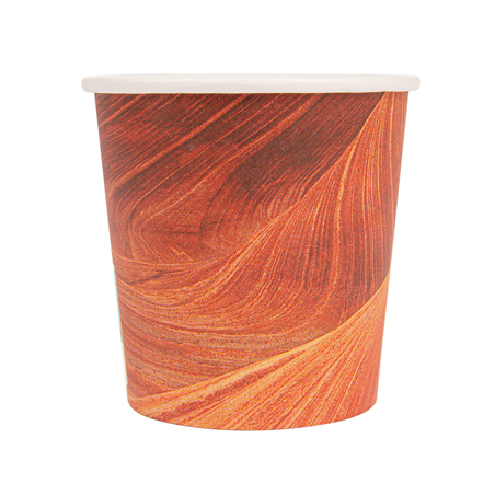 GOBELETS BOISSONS CHAUDES 1 PAROI 'ARIZONA' 120 ML 230 + 18 PE G/M2 Ø6,2/4,5x6 CM MARRON CARTON (1000 UNITÉ)