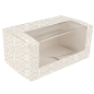 BOÎTES PÂTISSERIES AVEC FENÊTRE 'THEPACK DECO' 250 G/M2 + OPP 18x11x8 CM BLANC CARTON ONDULÉ NANO-MICRO (50 UNITÉ)