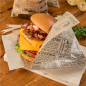 PAPIER INGRAISSABLES OUVERT 2 CÔTÉS FAST FOOD 'TIMES' 34 G/M2 17x18 CM NATUREL PARCH.INGRAISSABLE (1000 UNITÉ)