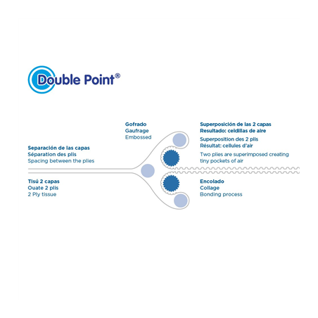 SERVIETTES ECOLABEL 'DOUBLE POINT' 18 G/M2 20x20 CM NOIR OUATE (2400 UNITÉ)