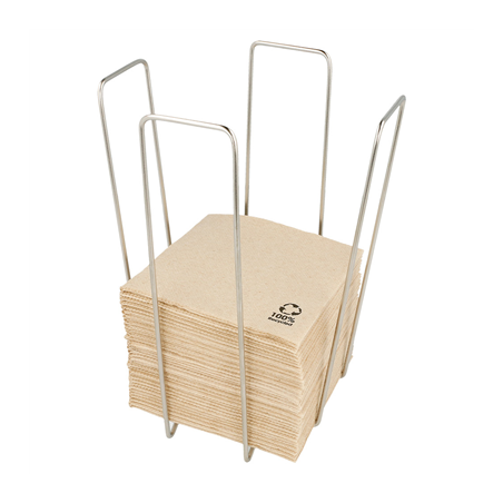 DISTRIBUTEUR SERVIETTES 11x11x18 CM ARGENTE INOX (1 UNITÉ)