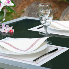 SERVIETTES "GRECQUE"  45 G/M2 40x40 CM BLANC AIRLAID (700 UNITÉ)