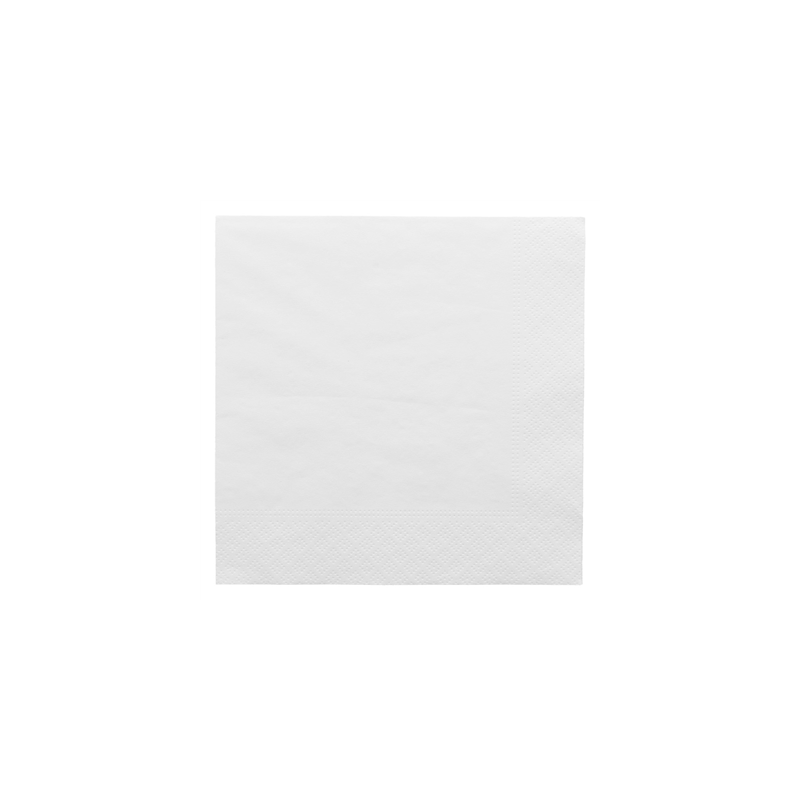 SERVIETTES 2 PLIS  18 G/M2 20x20 CM BLANC OUATE (4800 UNITÉ)
