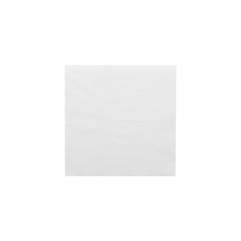 SERVIETTES ECOLABEL 2 PLIS  18 G/M2 33x33 CM BLANC OUATE (2400 UNITÉ)