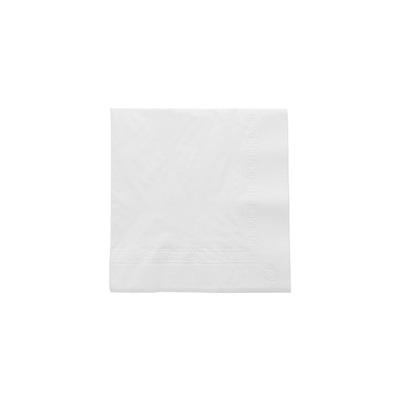 SERVIETTES 2 PLIS  18 G/M2 25x25 CM BLANC OUATE (4800 UNITÉ)