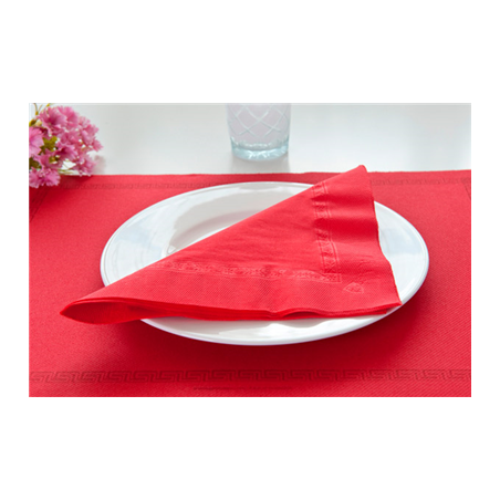 SERVIETTES ECOLABEL 2 PLIS  18 G/M2 39x39 CM ROUGE OUATE (1600 UNITÉ)