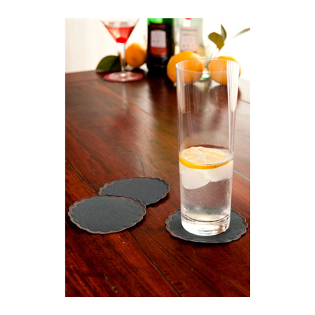 DESSOUS DE VERRE 9 PLIS  8x18 G/M2 + (30+12) G/M2 Ø9 CM NOIR OUATE (3000 UNITÉ)