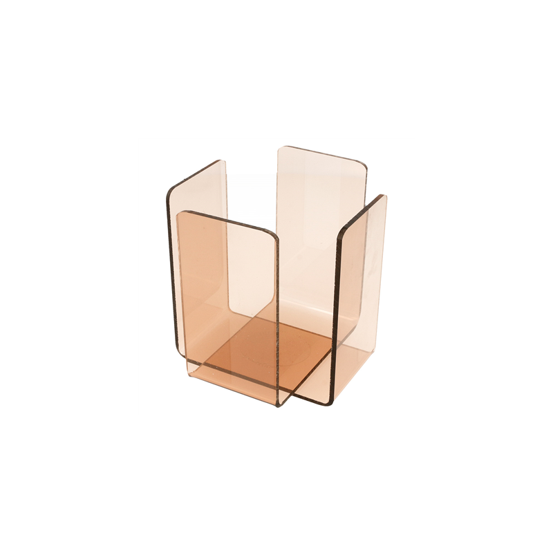 DISTRIBUTEUR SERVIETTES  11x11x10,8 CM ROSE/FUME METACRYLATE (2 UNITÉ)