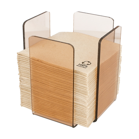 DISTRIBUTEUR SERVIETTES 11x11x10,8 CM ROSE/FUME METACRYLATE (2 UNITÉ)