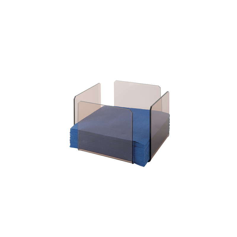 DISTRIBUTEUR SERVIETTES  17,5x17,5x11 CM ROSE/FUME METACRYLATE (2 UNITÉ)