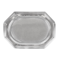PLATEAUX DE LUXE OCTOGONAUX  34,5x24,5 CM ARGENTE PET (5 UNITÉ)