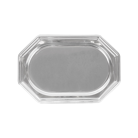 PLATEAUX DE LUXE OCTOGONAUX 45,5x30,5 CM ARGENTE PET (5 UNITÉ)