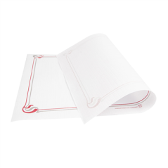 SETS DE TABLE BORDEAUX & GRIS 'MAXIM' 48 G/M2 31x43 CM BLANC CELLULOSE (2000 UNITÉ)