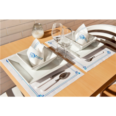 SETS DE TABLE BLEU CIEL & CÉLESTE 'MAXIM' 48 G/M2 31x43 CM BLANC CELLULOSE (2000 UNITÉ)