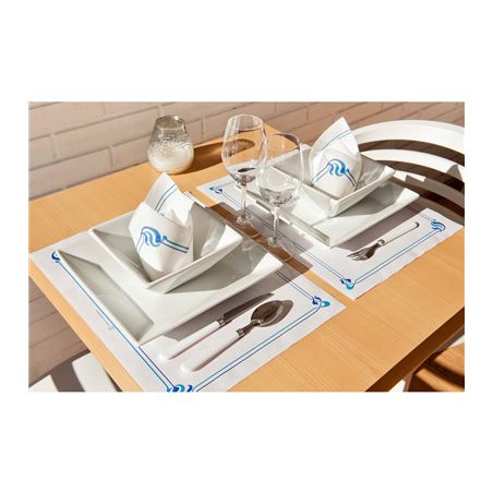 SETS DE TABLE BLEU CIEL & CÉLESTE 'MAXIM' 48 G/M2 31x43 CM BLANC CELLULOSE (2000 UNITÉ)