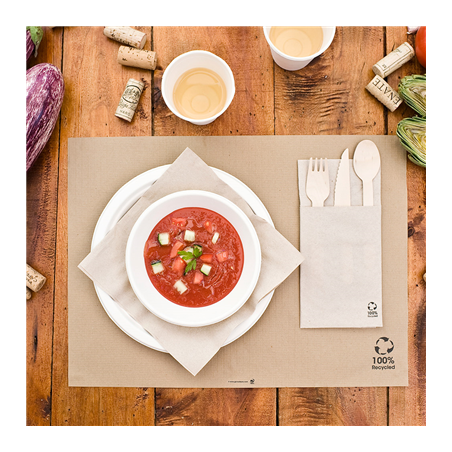 SETS DE TABLE - RECYCLÉS  48 G/M2 31x43 CM NATUREL PAPIER (2000 UNITÉ)
