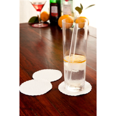 DESSOUS DE VERRE 'DENTELLE' 70 G/M2 Ø9 CM BLANC AIRLAID (3000 UNITÉ)