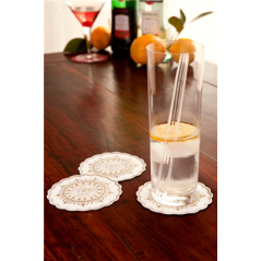 DESSOUS DE VERRE 9 PLIS  8x18 G/M2 + (30+12) G/M2 Ø9 CM BLANC OUATE (3000 UNITÉ)