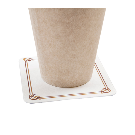 DESSOUS DE VERRE MARRON/OCRE 'MAXIM' 210 G/M2 8,5x8,5 CM BLANC CARTON (6000 UNITÉ)